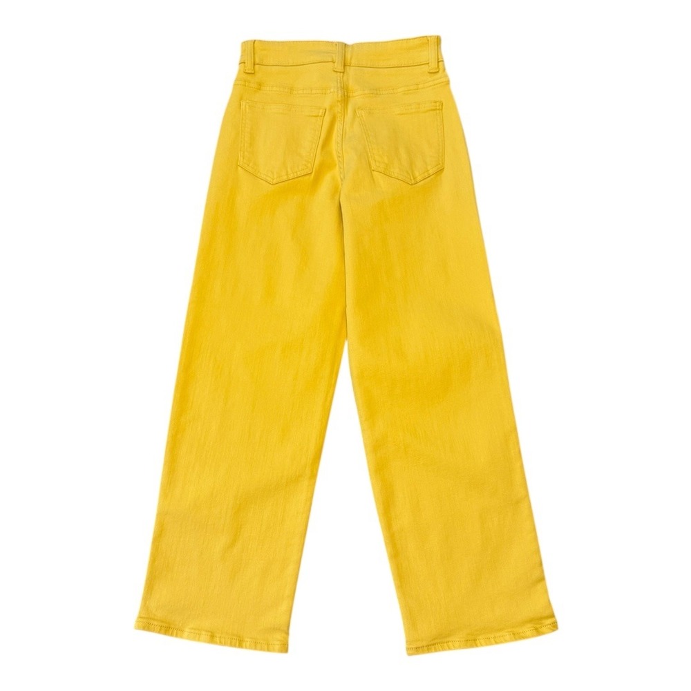 Universal Standard Wide Leg Crop Jeans - Size 0 High Rise Yellow Denim - Picture 2 of 7